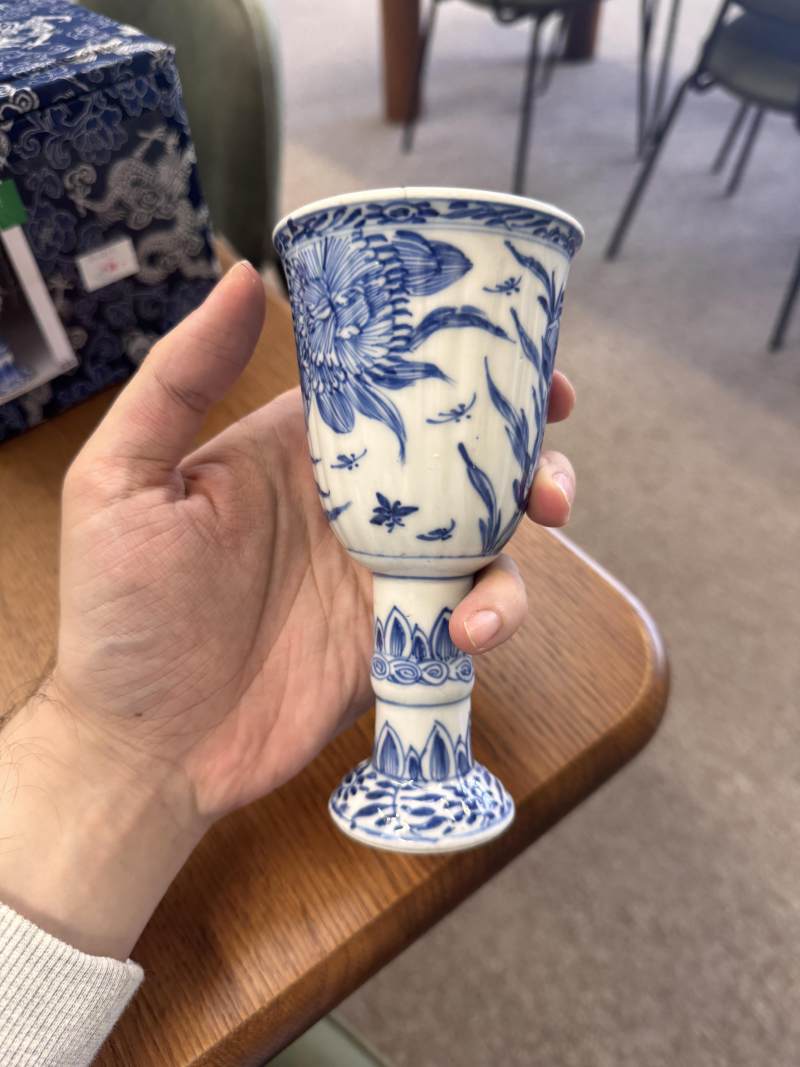 清康熙 青花花卉紋高足盃 | Santos Collection | A Chinese blue and white goblet, Qing dynasty, Kangxi period - 图16