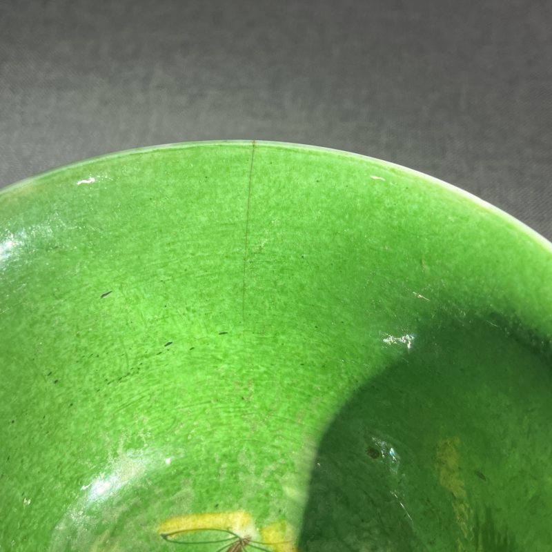 清康熙素三彩花卉碗一对 - 图18