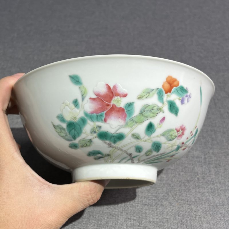 清宣统粉彩花卉纹碗 - 图4