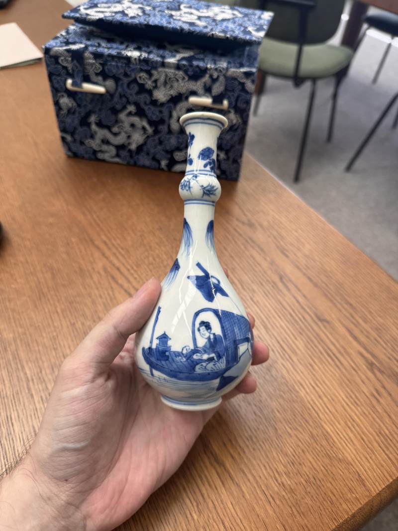 清康熙 青花漁夫圖瓶 | Santos Collection | A fine Chinese blue and white 'fishermen' vase, Qing dynasty, Kangxi period - 图6
