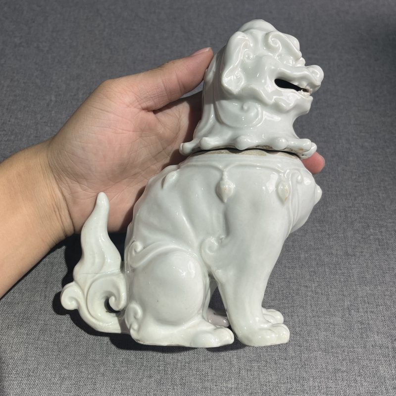 清白釉瑞兽香薰 - 图4