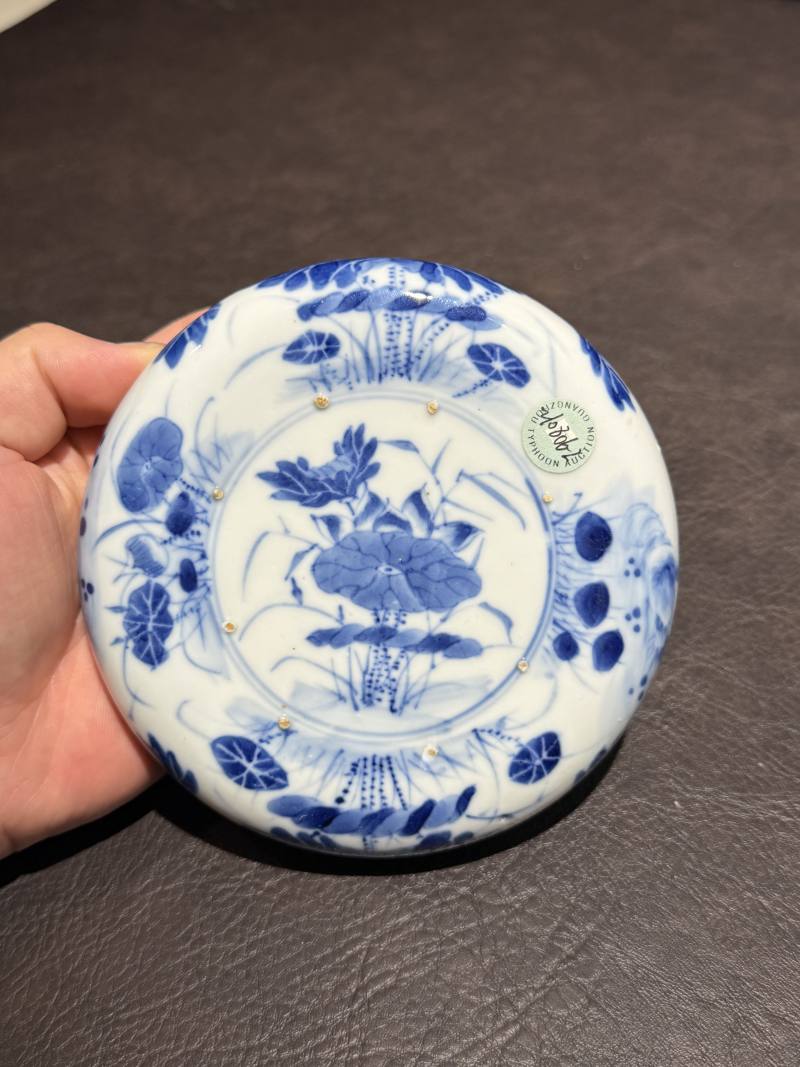 清晚期 青花菊花纹镗锣洗 - 图6