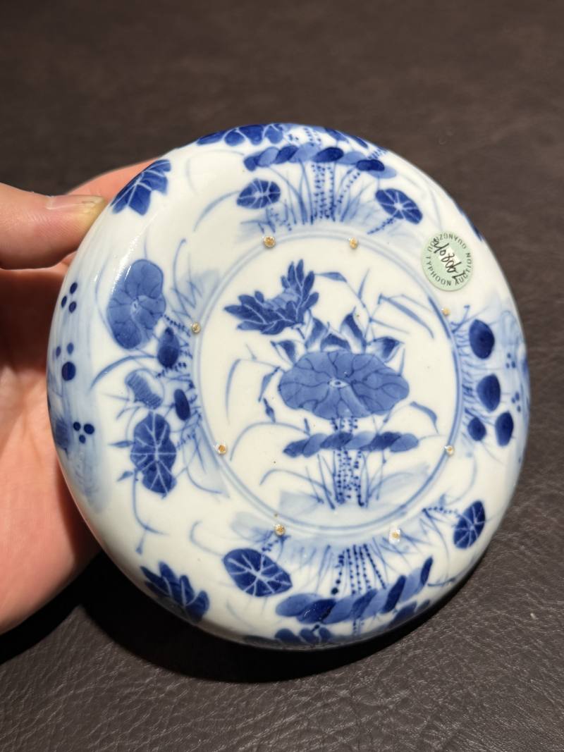 清晚期 青花菊花纹镗锣洗 - 图7