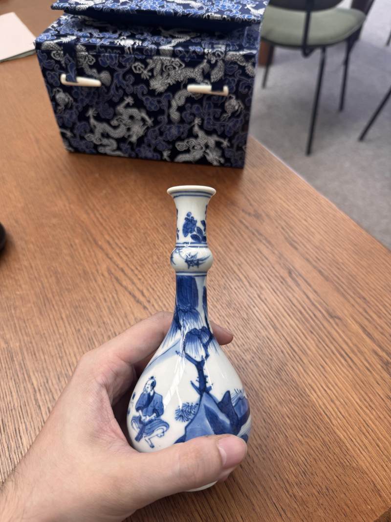 清康熙 青花漁夫圖瓶 | Santos Collection | A fine Chinese blue and white 'fishermen' vase, Qing dynasty, Kangxi period - 图27