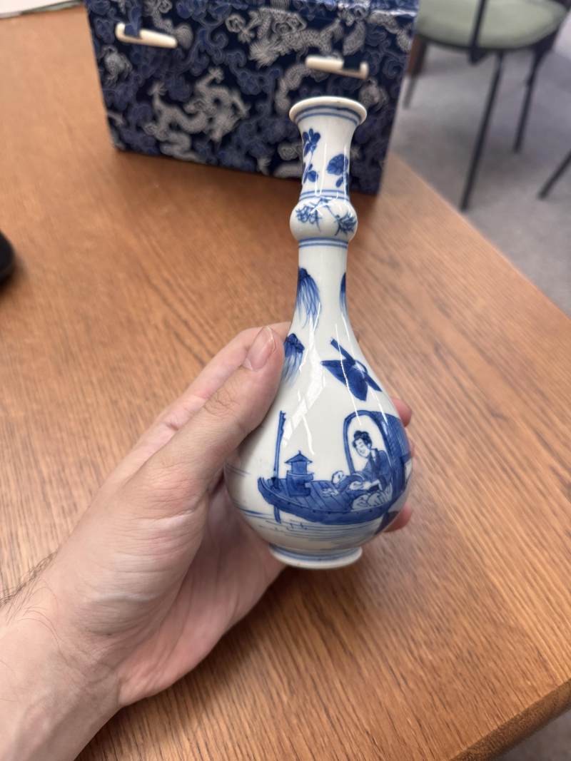 清康熙 青花漁夫圖瓶 | Santos Collection | A fine Chinese blue and white 'fishermen' vase, Qing dynasty, Kangxi period - 图17