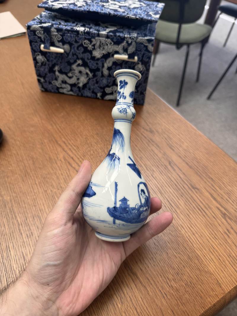清康熙 青花漁夫圖瓶 | Santos Collection | A fine Chinese blue and white 'fishermen' vase, Qing dynasty, Kangxi period - 图7