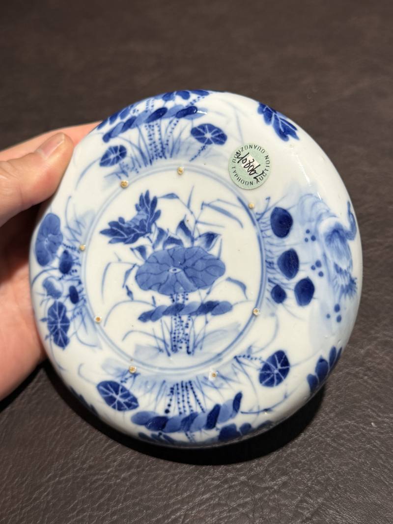 清晚期 青花菊花纹镗锣洗 - 图8