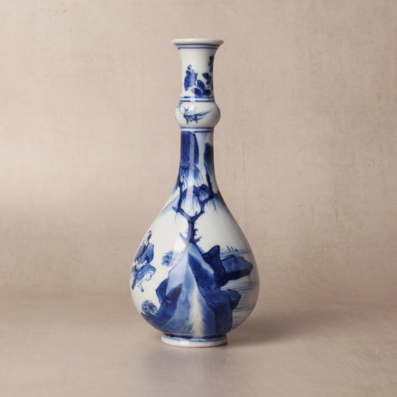 清康熙 青花漁夫圖瓶 | Santos Collection | A fine Chinese blue and white 'fishermen' vase, Qing dynasty, Kangxi period - 图21