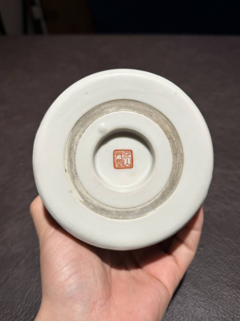 清 墨彩山水笔筒 - 图16