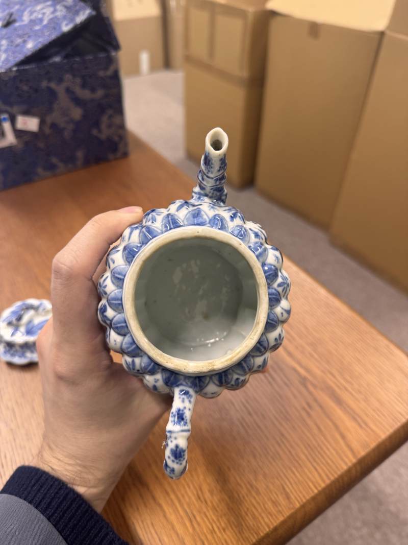 清康熙 青花竹節紋茶蓋壺 | Santos Collection | A fine Chinese blue and white 'bamboo' teapot and cover, Qing dynasty, Kangxi period - 图14