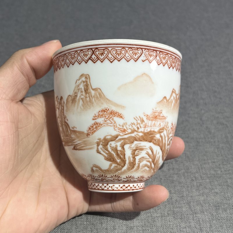 二十世纪矾红山水风景铃铛杯 - 图4