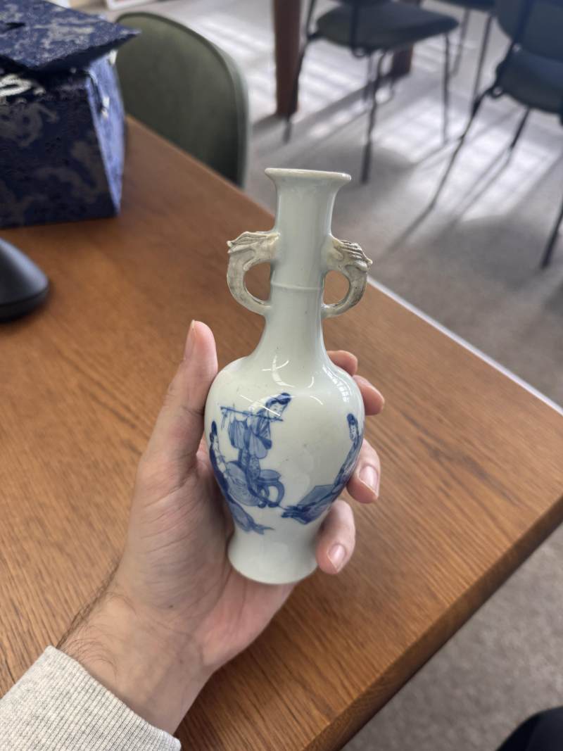 清康熙 青花奏樂圖雙耳瓶 | Santos Collection | A fine Chinese blue and white 'musicians' twin-handled vase, Qing dynasty, Kangxi period - 图8