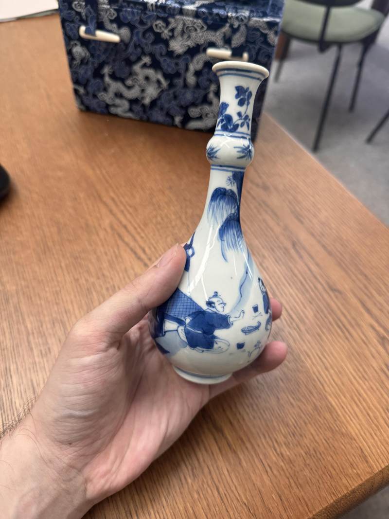 清康熙 青花漁夫圖瓶 | Santos Collection | A fine Chinese blue and white 'fishermen' vase, Qing dynasty, Kangxi period - 图18
