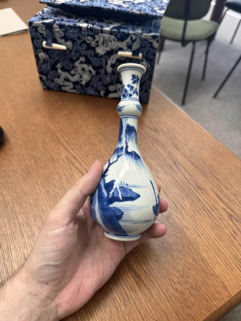 清康熙 青花漁夫圖瓶 | Santos Collection | A fine Chinese blue and white 'fishermen' vase, Qing dynasty, Kangxi period - 图8
