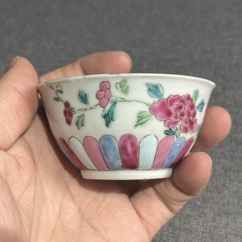 清雍正粉彩大吉图杯碟一套 - 图6