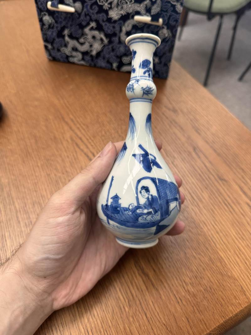 清康熙 青花漁夫圖瓶 | Santos Collection | A fine Chinese blue and white 'fishermen' vase, Qing dynasty, Kangxi period - 图19