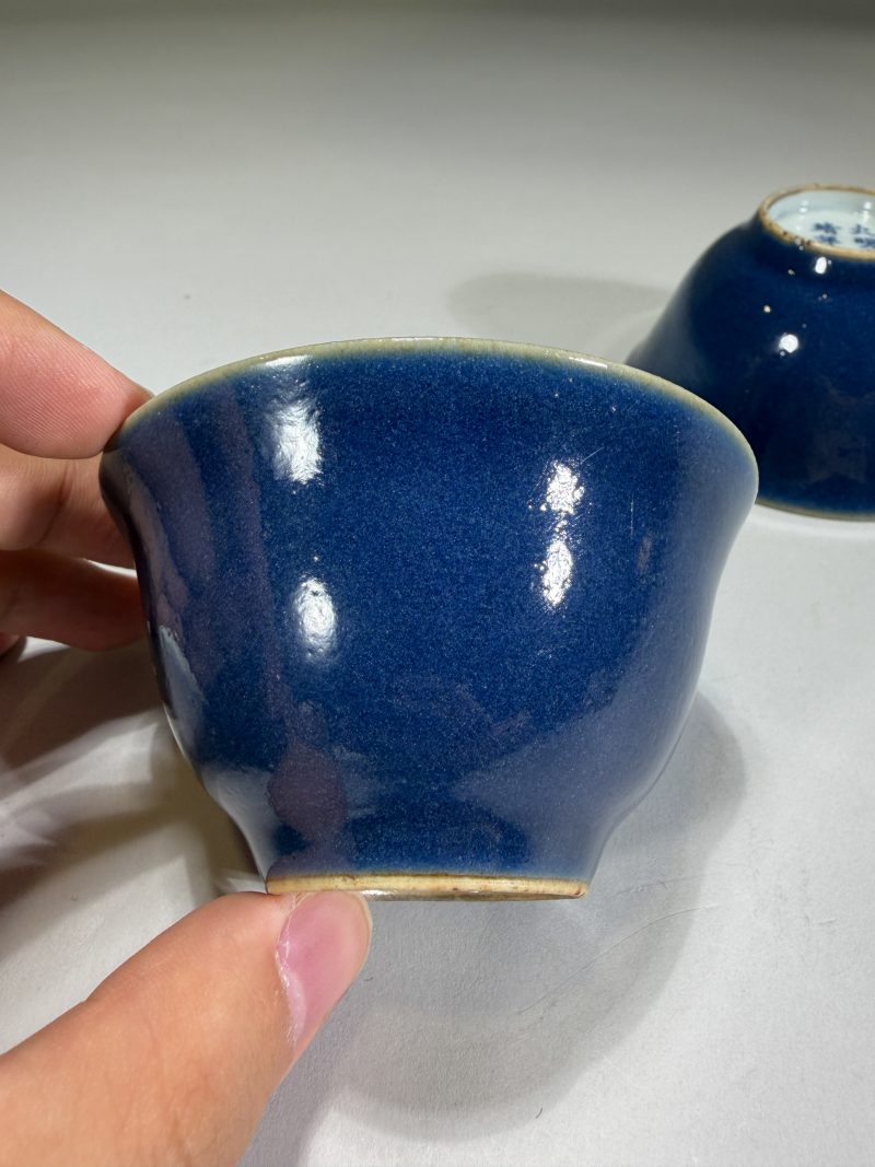 清早期 霁蓝釉茶圆一对 - 图10
