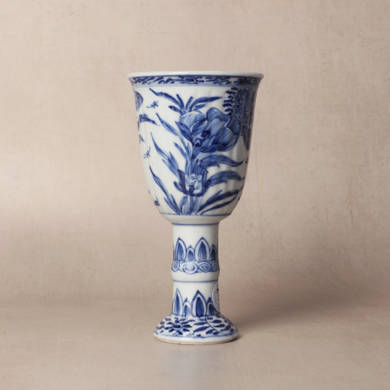 清康熙 青花花卉紋高足盃 | Santos Collection | A Chinese blue and white goblet, Qing dynasty, Kangxi period - 图10