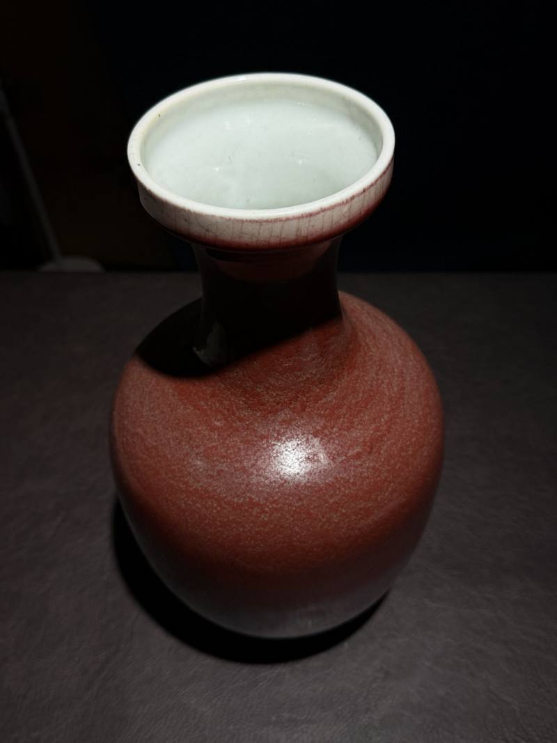清中期 霁红釉盘口瓶 - 图6