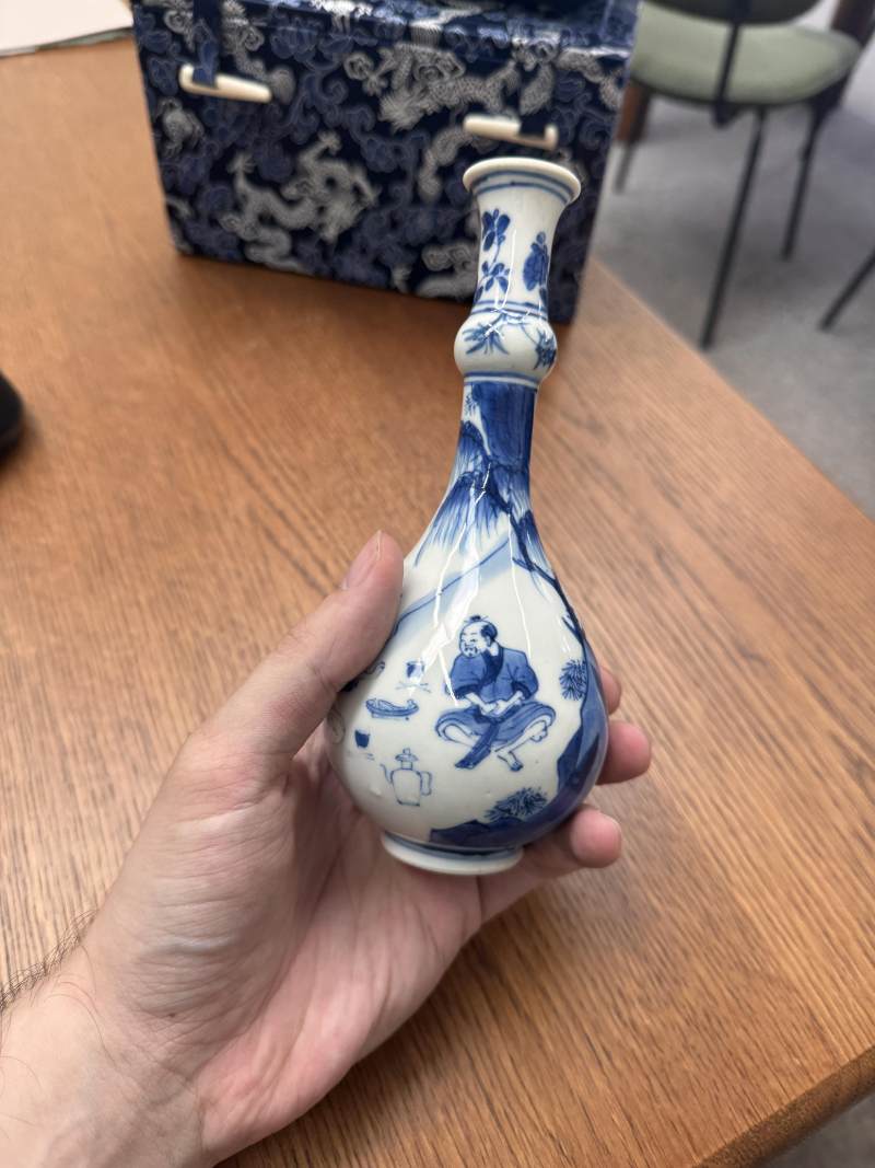 清康熙 青花漁夫圖瓶 | Santos Collection | A fine Chinese blue and white 'fishermen' vase, Qing dynasty, Kangxi period - 图20