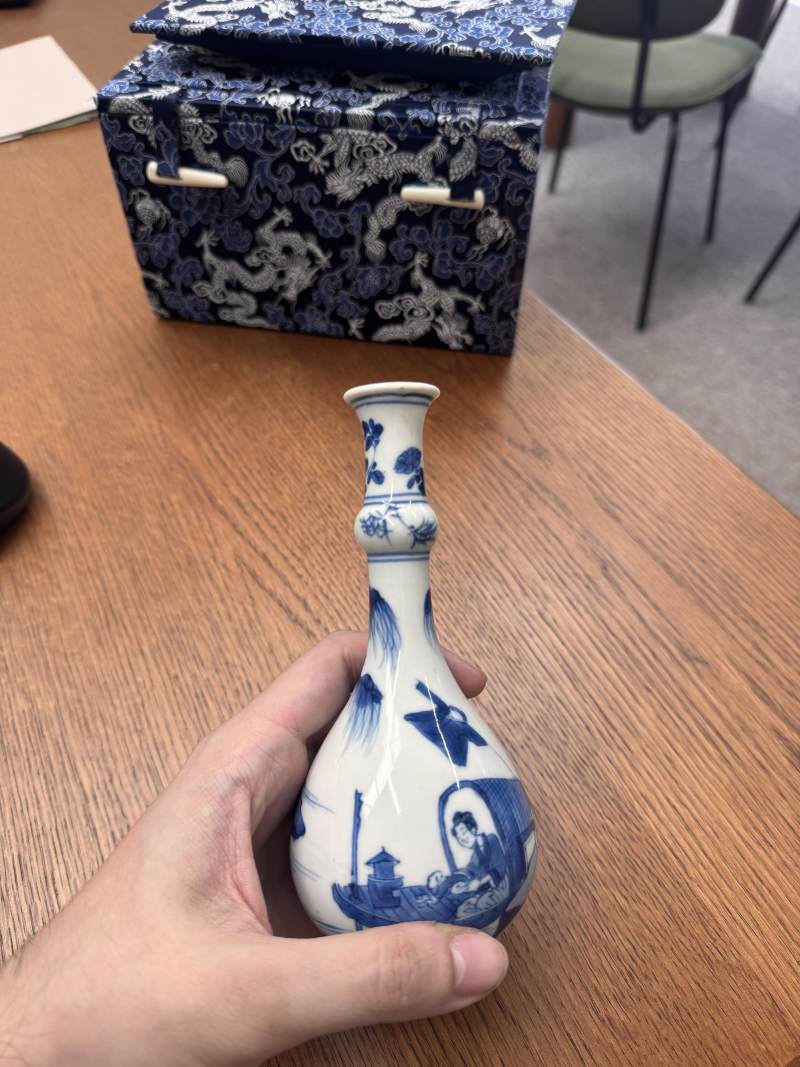 清康熙 青花漁夫圖瓶 | Santos Collection | A fine Chinese blue and white 'fishermen' vase, Qing dynasty, Kangxi period - 图10