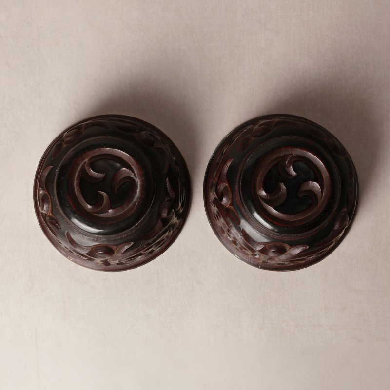 元/明 剔犀花卉紋盃一對 | A rare pair of Chinese 'tixi' lacquer cups, Yuan/Ming dynasty - 图28