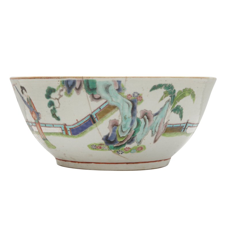清 五彩人物故事圖盌 | A Chinese famille-verte ‘figural’ bowl, Qing dynasty - 图2