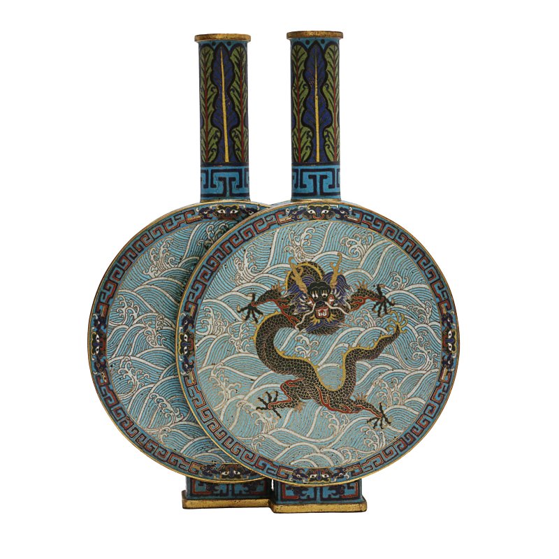 清十八/十九世紀 掐絲琺瑯龍紋雙聯瓶 | A Chinese cloisonné enamel 'dragon' conjoined vase, Qing dynasty, 18th/19th century - 图3