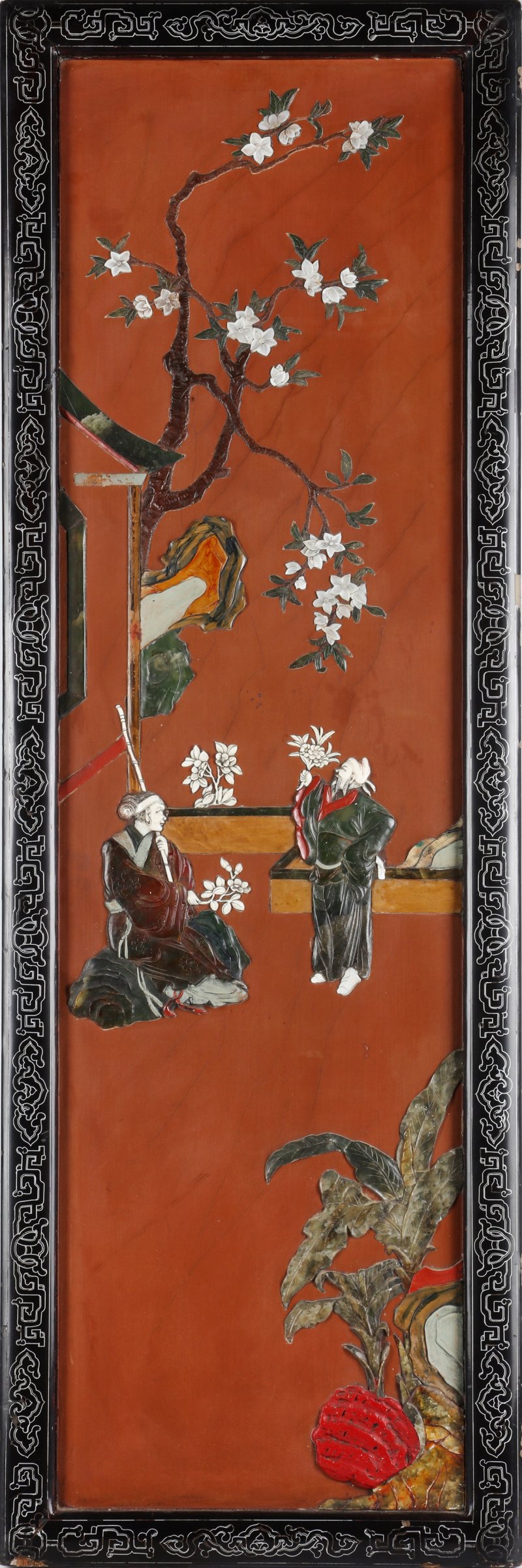 十九/二十世紀 漆雕嵌百寶人物故事圖掛屏 | A Chinese inlaid lacquer panel, 19th/20th century - 图2