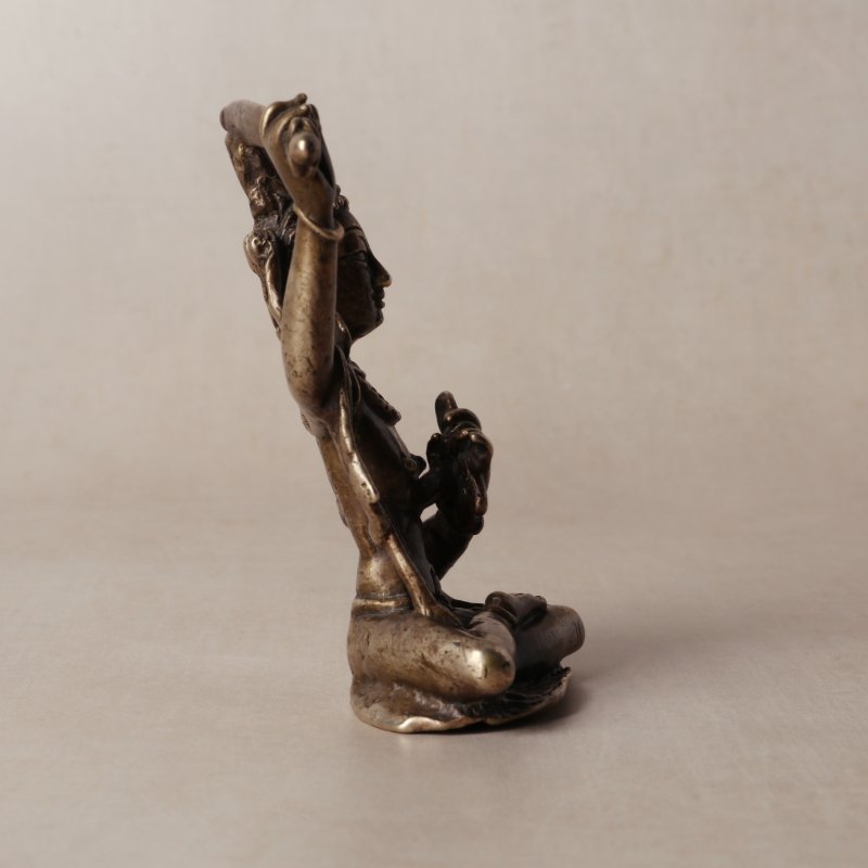 十一至十三世紀 西藏西部 銅鎏金文殊菩薩坐像 | A rare Western Himalayan bronze figure of Manjushri, 11th-13th century - 图4