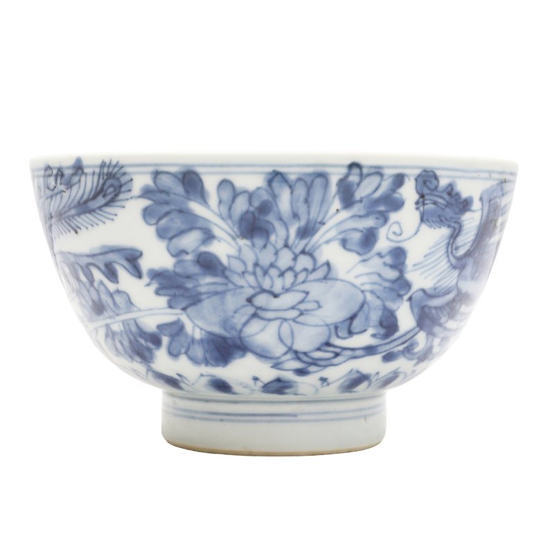清初 順治至康熙 青花鳳凰紋盌 | A Chinese blue and white 'phoenix' bowl, early Qing dynasty, Shunzhi-Kangxi period - 图2