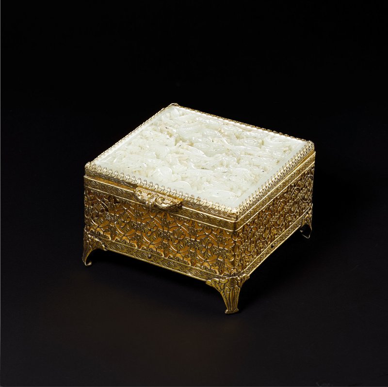嵌玉首飾盒 | A RETICULATED JADE-INLAID JEWELLERY BOX - 图1