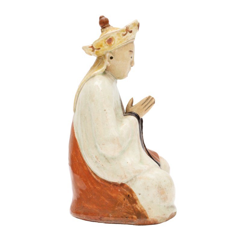 十八/十九世紀 素三彩道教人物像 | A Chinese glazed biscuit 'Daoist' figure, 18th/19th century - 图6