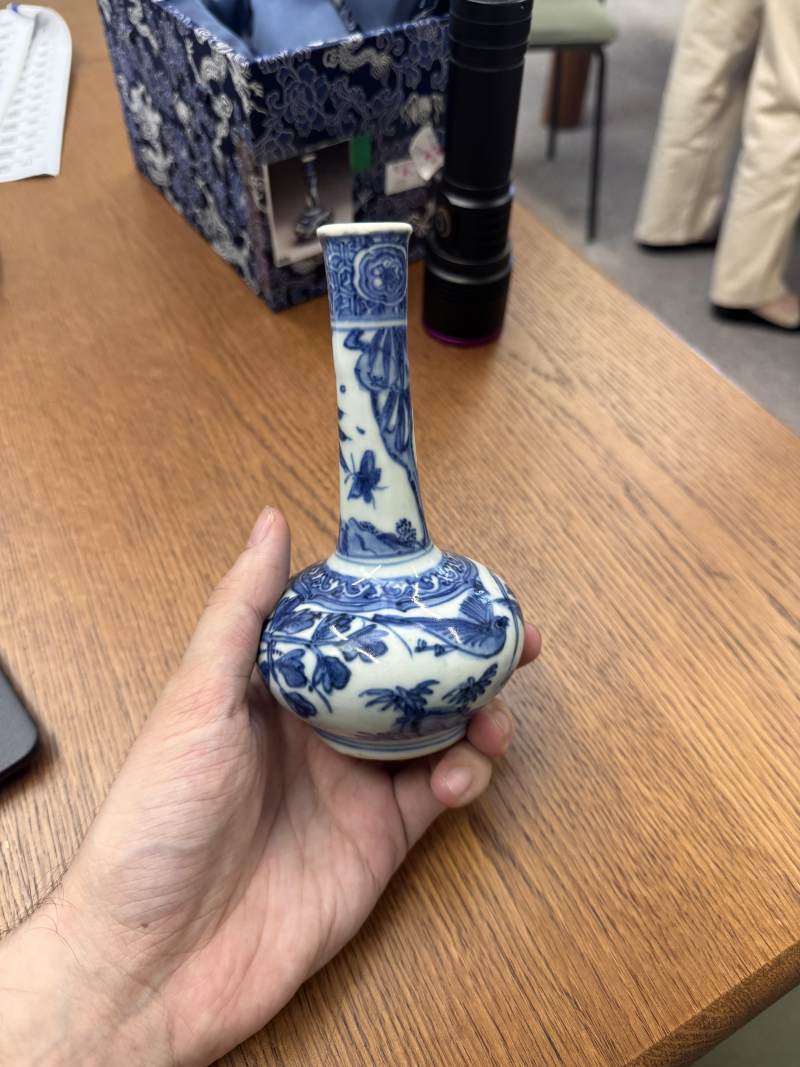 明 古染付青花花鳥圖膽瓶 | Santos Collection | A Chinese kosometsuke blue and white 'birds' bottle vase, Ming dynasty - 图17