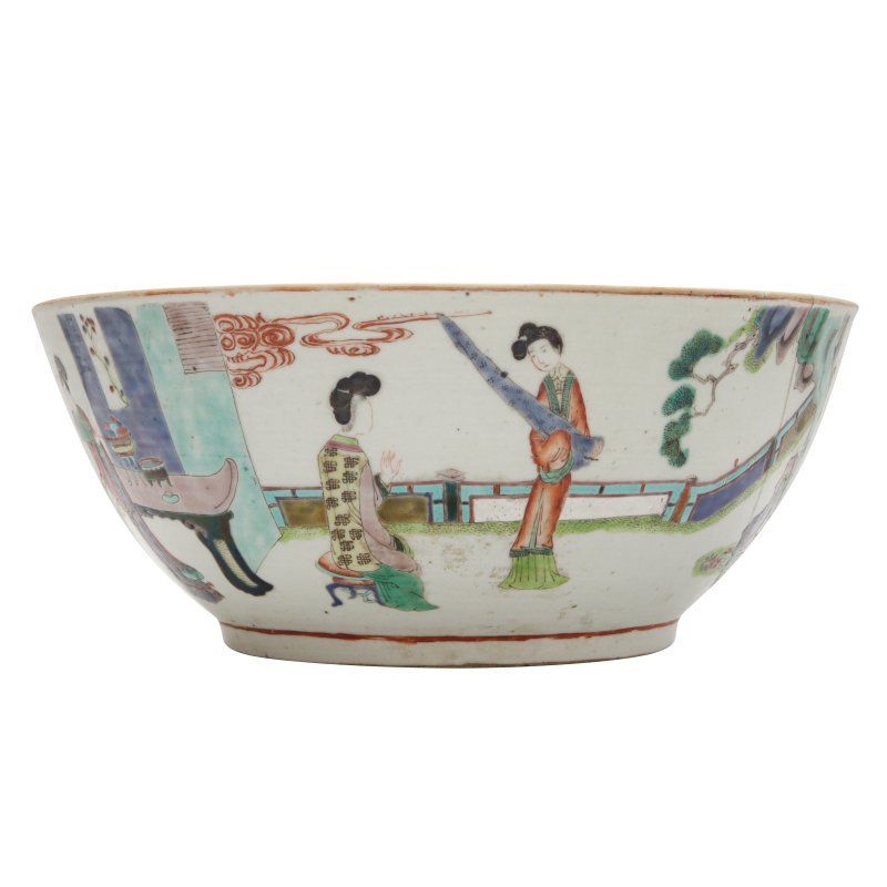 清 五彩人物故事圖盌 | A Chinese famille-verte ‘figural’ bowl, Qing dynasty - 图3