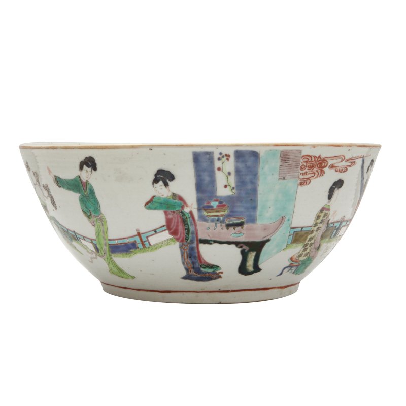 清 五彩人物故事圖盌 | A Chinese famille-verte ‘figural’ bowl, Qing dynasty - 图4