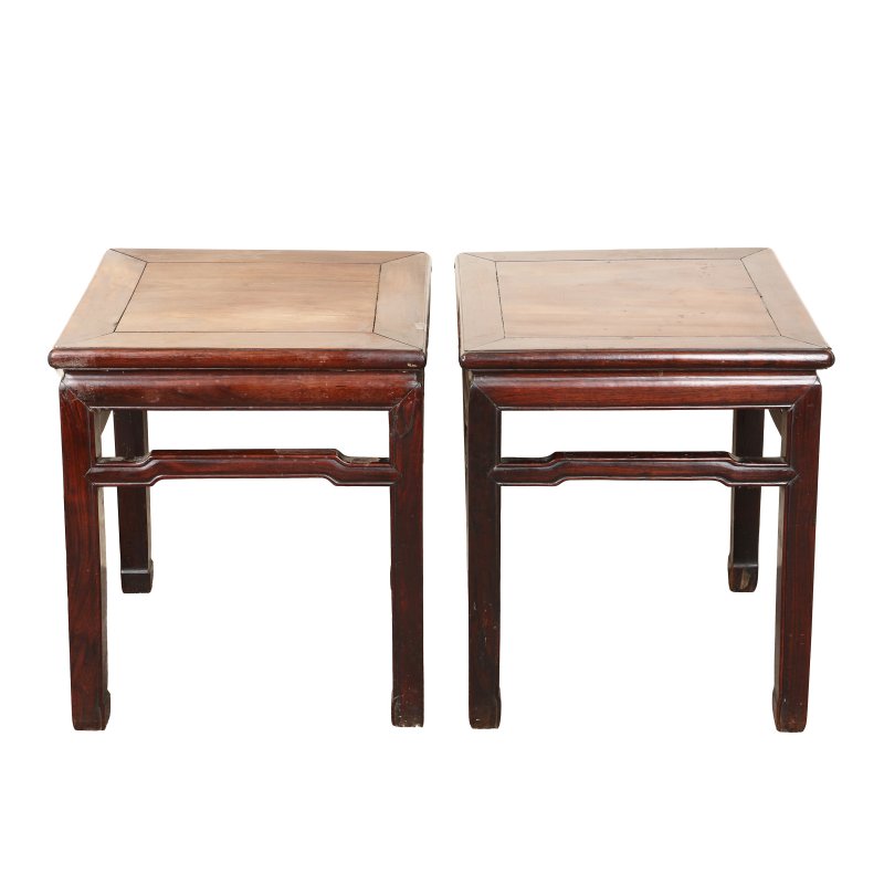 清十九世紀 紅木矮幾一對 | A pair of Chinese hardwood hongmu low tables, Qing dynasty, 19th century - 图2