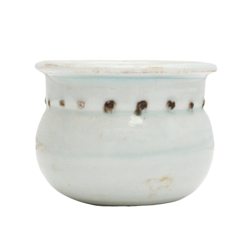 南宋 青白釉鐵斑米斗 | A Chinese iron-spotted qingbai rice measure, Southern Song dynasty - 图1