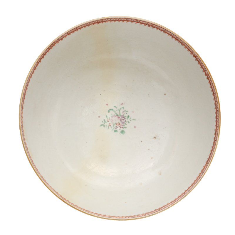 清乾隆 粉彩西洋帆船圖盌 | A Chinese famille-rose export 'shipping' bowl for the British market, Qing dynasty, Qianlong period - 图5