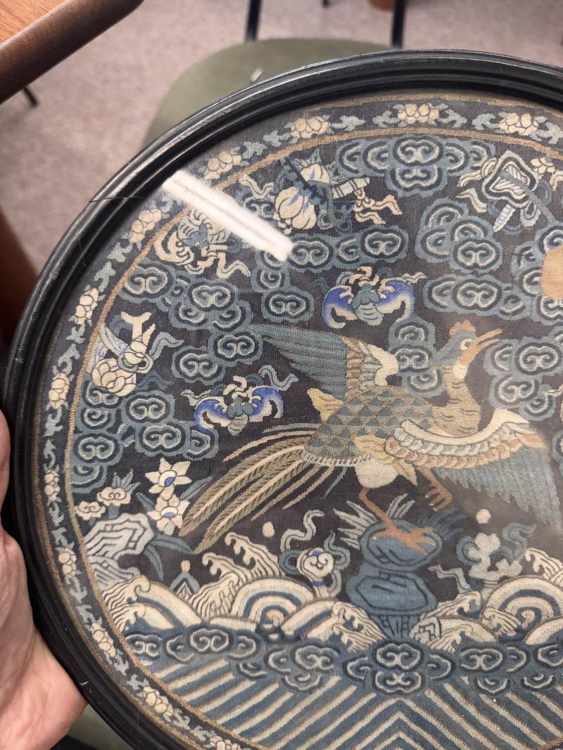 清十八/十九世紀 緙絲文官錦雞紋團補 | A fine Chinese silk kesi 'pheasant' roundel, Qing dynasty, 18th/19th century - 图3