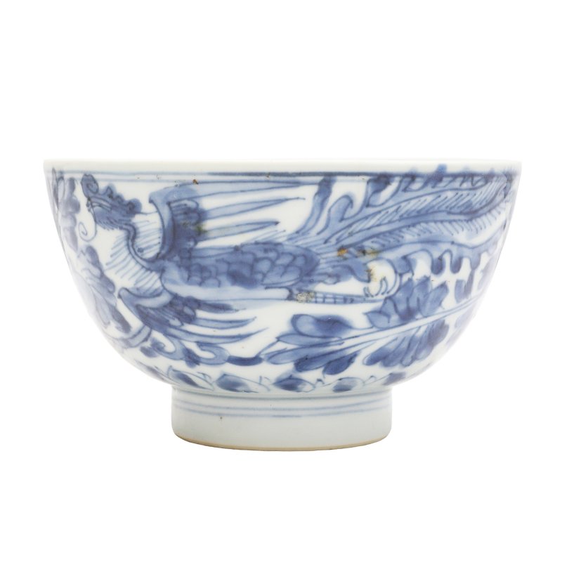 清初 順治至康熙 青花鳳凰紋盌 | A Chinese blue and white 'phoenix' bowl, early Qing dynasty, Shunzhi-Kangxi period - 图3