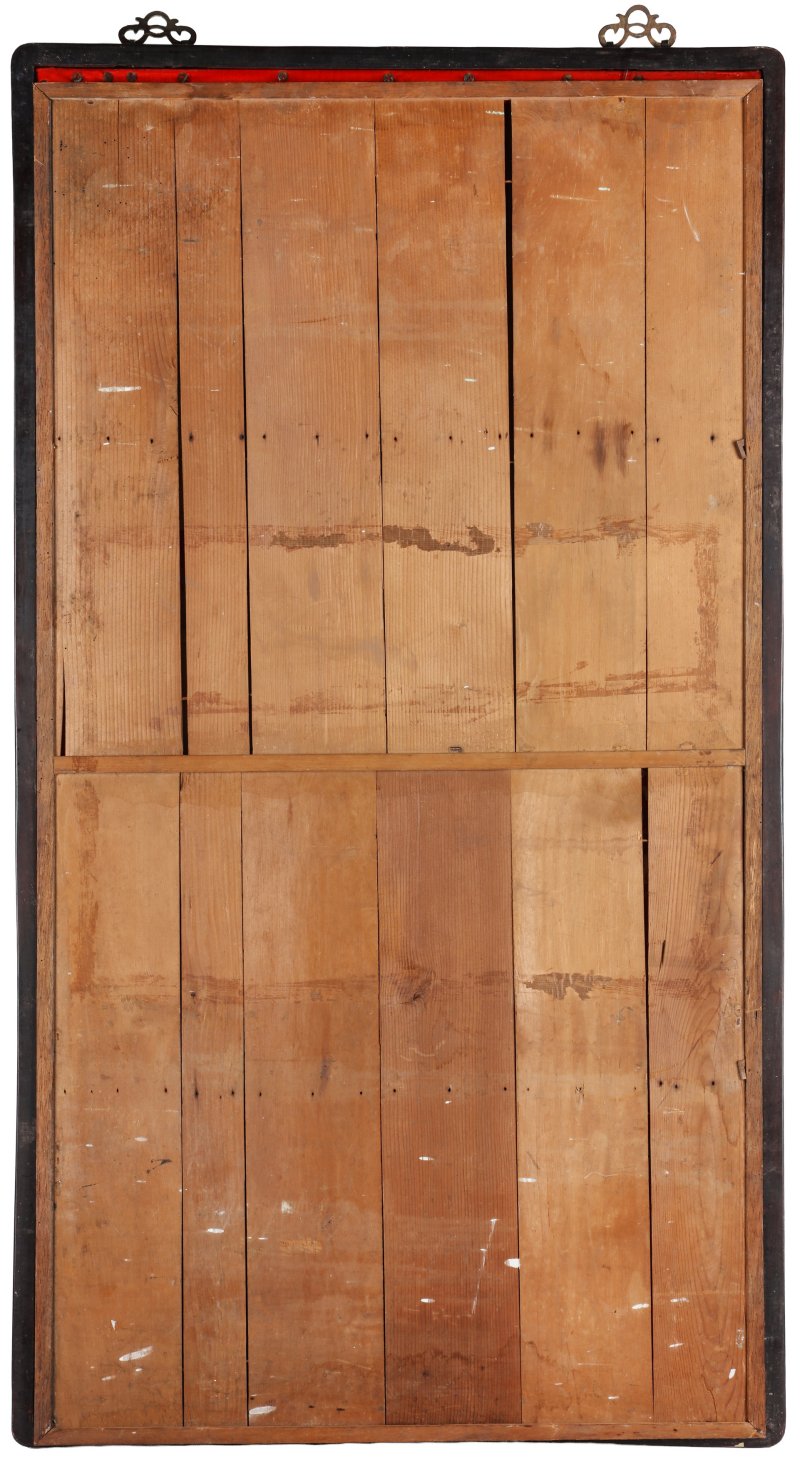 清十九世紀 刺繡絲織「壽」字圖掛屏 | A Chinese embroidered silk 'shou' panel, Qing dynasty, 19th century - 图3