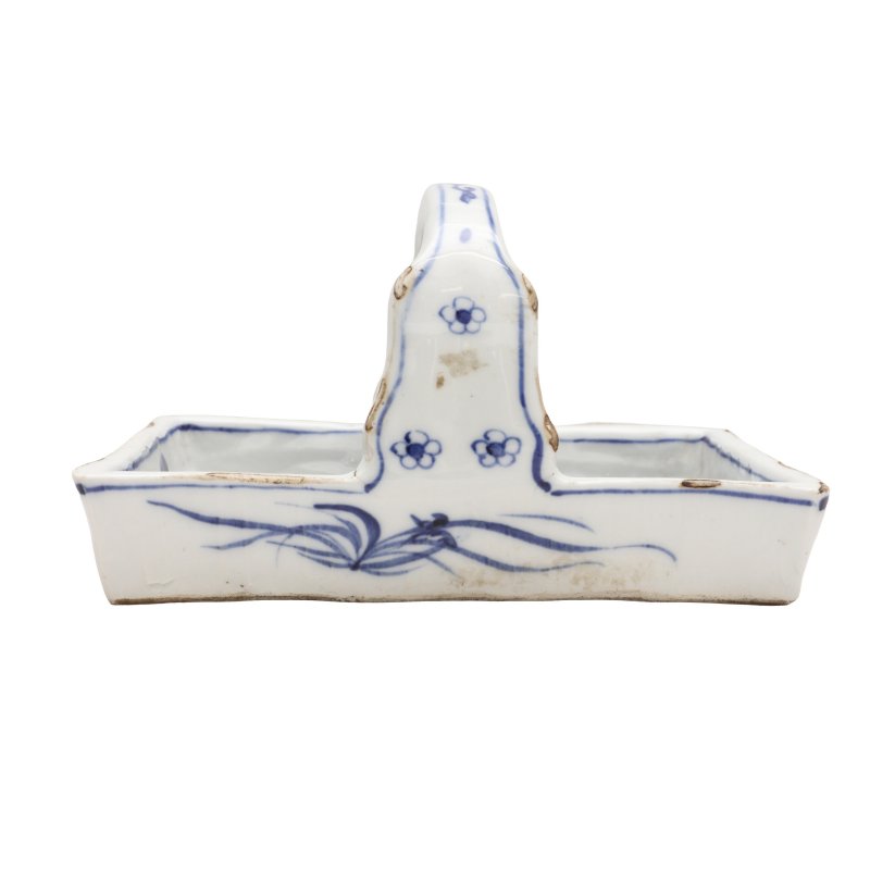 明天啟 青花古染付人物故事圖盤 | A Chinese kosometsuke blue and white handled tray, late Ming dynasty, Tianqi period - 图14