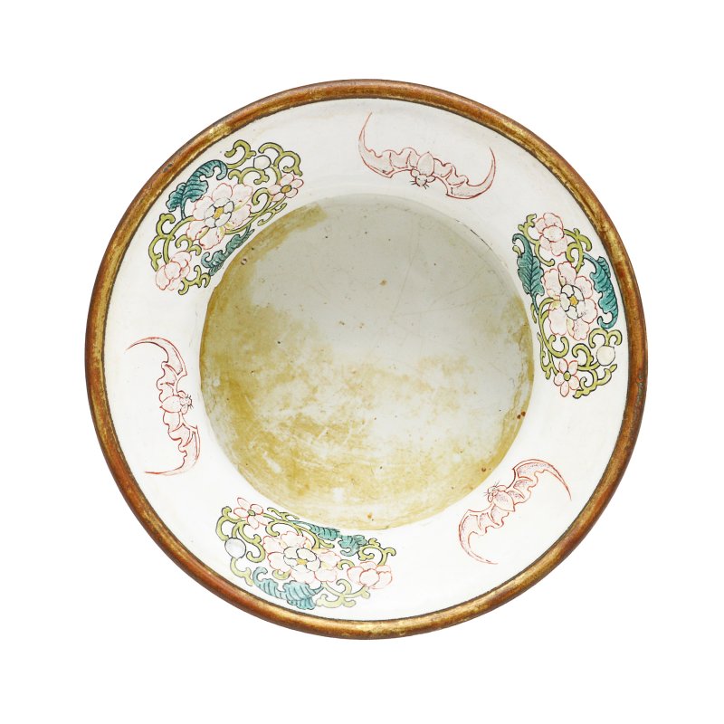 十九/二十世紀 畫琺瑯花鳥圖渣斗  《大清乾隆年製》款 | A Chinese painted enamel 'birds and flowers' spittoon, zhadou, 19th/20th century - 图6