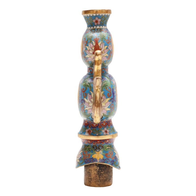 清十九世紀 掐絲琺瑯葫蘆形杖首 | A Chinese cloisonné enamel double-gourd finial, Qing dynasty, 19th century - 图4