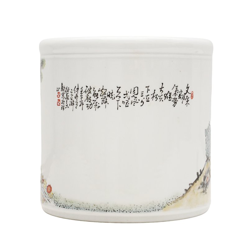 二十世紀（約1942年） 琺瑯彩公雞圖筆筒 | A Chinese enamelled 'chicken' brush pot, 20th century, circa 1942 - 图2