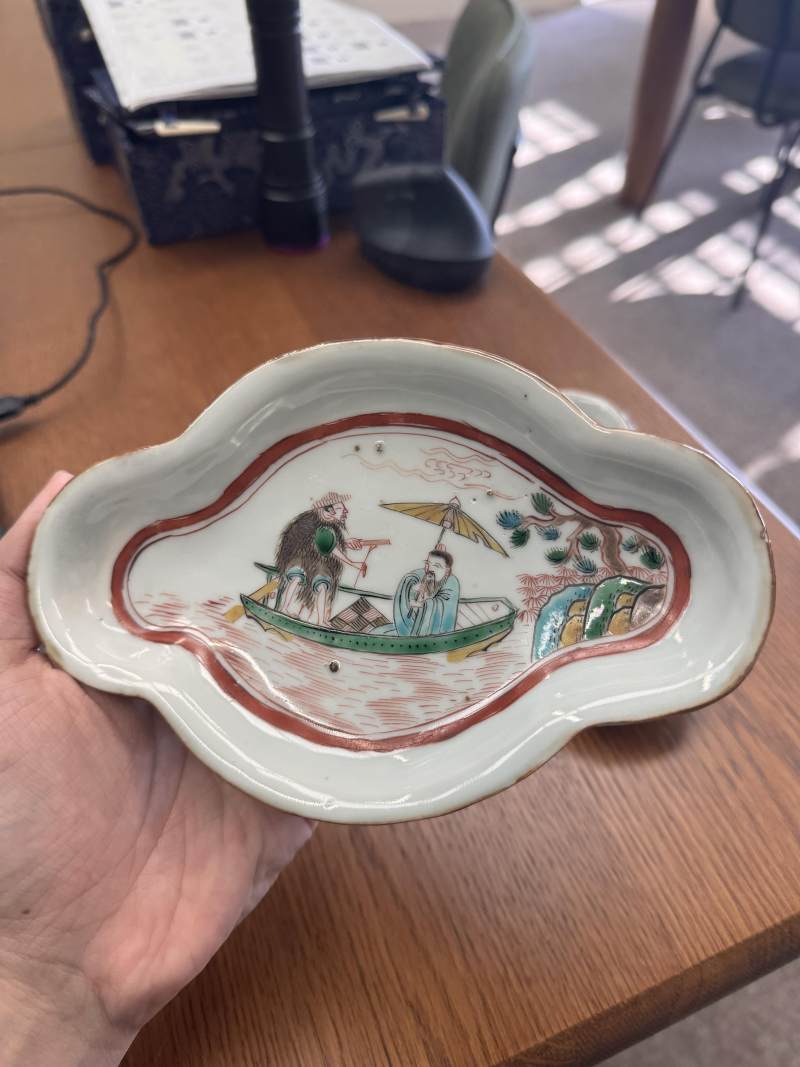 明天啟 五彩古染付向付小盤一對 | Santos Collection | A pair of Chinese kosometsuke wucai 'mukozuke' dishes, Ming dynasty, Tianqi period - 图13
