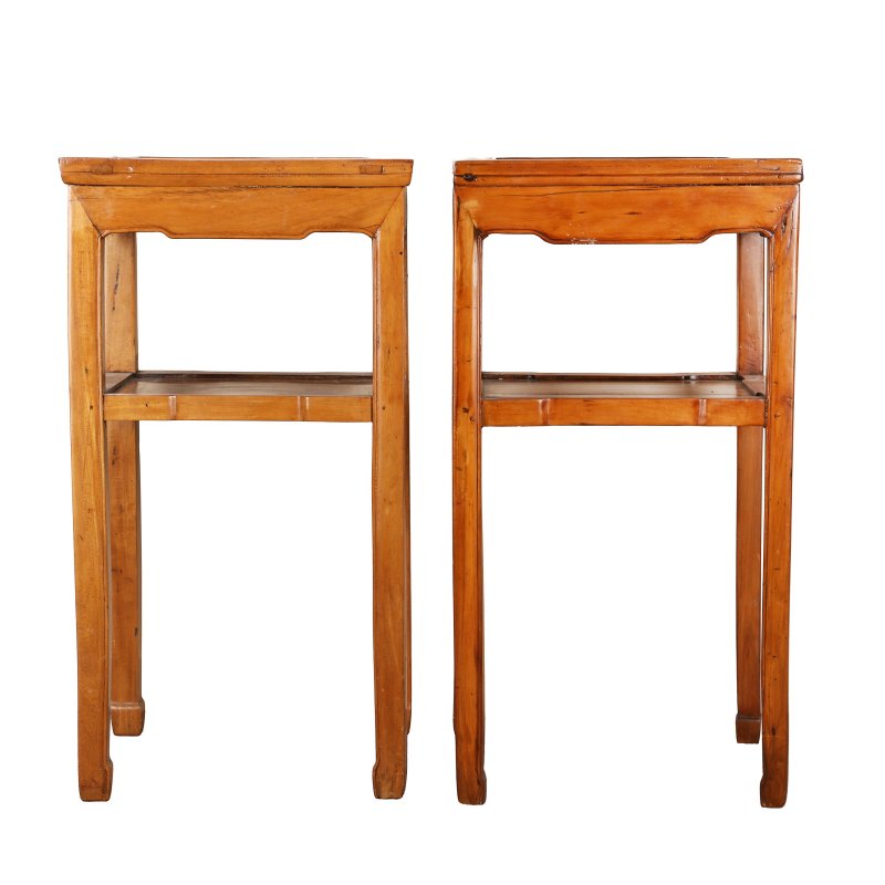 十九/二十世紀 軟木花幾一對 | Two Chinese softwood jardinière stands, 19th/20th century