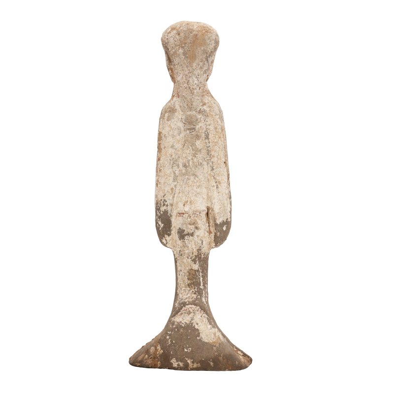 漢 陶彩繪女侍俑 | A Chinese terracotta 'court lady' figure, Han dynasty - 图2