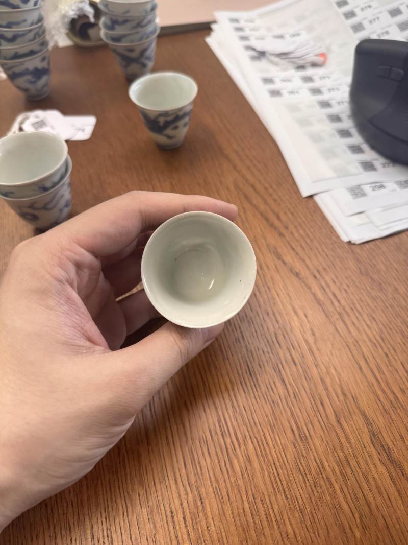 十七世紀 哈徹號沈船出水 青花龍紋酒盃一組四件 | A set of four Chinese blue and white wine cups from the Hatcher Cargo, 17th century - 图22